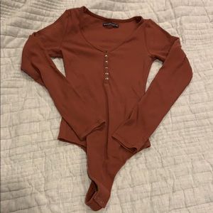 Abercrombie terra-cotta brown bodysuit